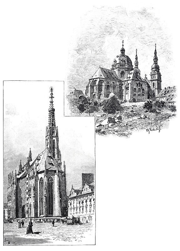 Würzburg Haugerkirche和圣母玛利亚教堂